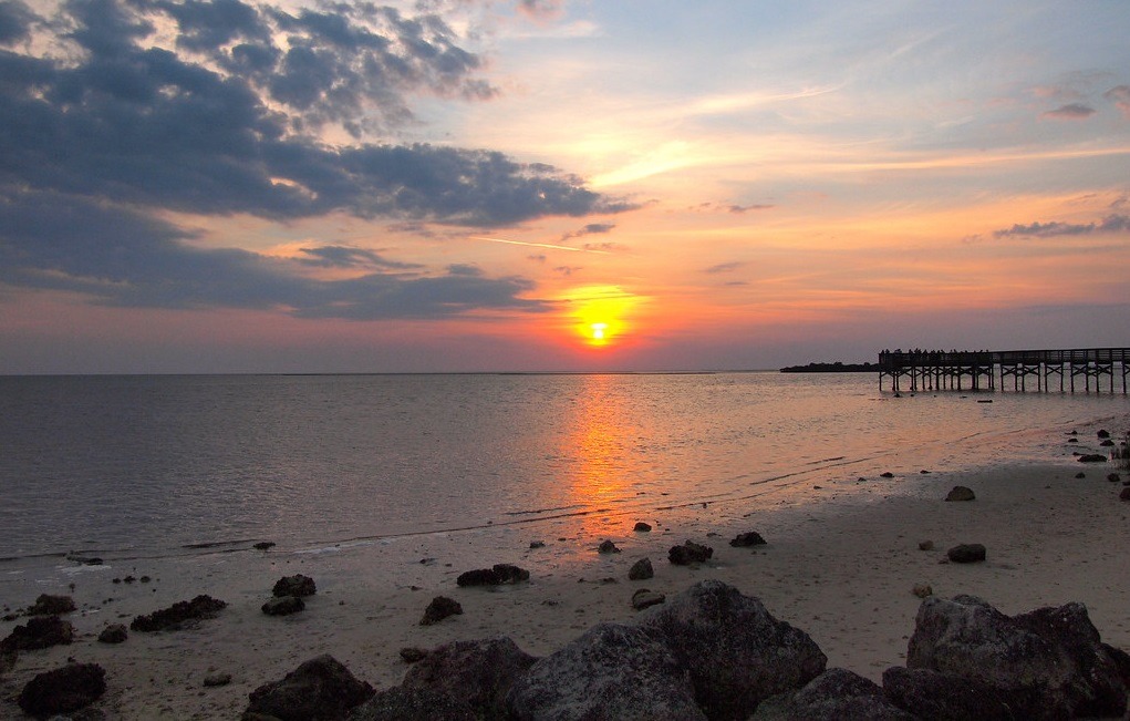 Sunset at Fort Island Gulf Beach